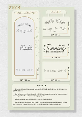 "You Look Stunning" ve İsimlerinizin Yazılı Olduğu Ayna Yazısı, Karşılama Panosu Stickerı