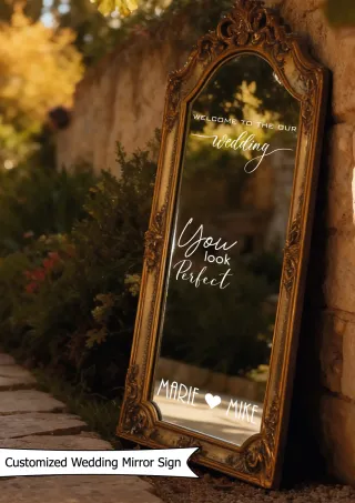 "You Look Perfect" ve İsimlerinizin Yazılı Olduğu Ayna Yazısı, Karşılama Panosu Stickerı