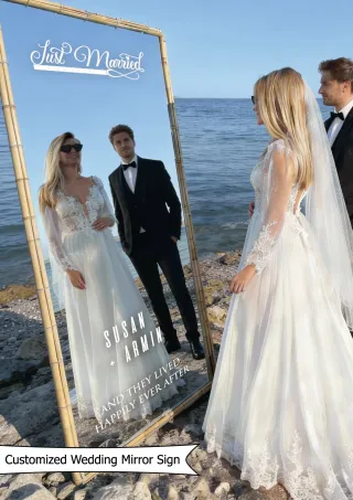 "Just Married" ve İsimlerinizin Yazılı Olduğu Ayna Yazısı, Karşılama Panosu Stickerı