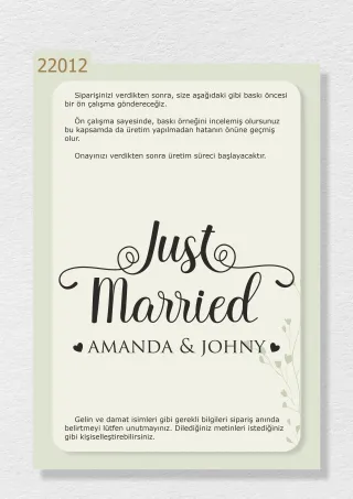 “Just Married” ve İsimlerinizin Yazılı Olduğu Gelin Arabası Stickerı