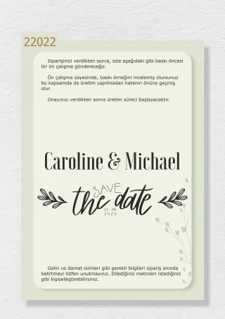 “Save the Date” ve İsimlerinizle Tarih Yazılı Olduğu Gelin Arabası Stickerı