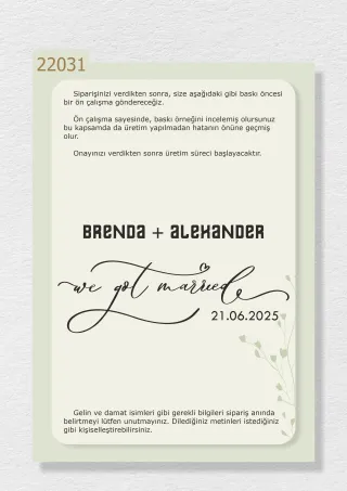 “We Got Married” ve İsimlerinizin Yazılı Olduğu Gelin Arabası Stickerı