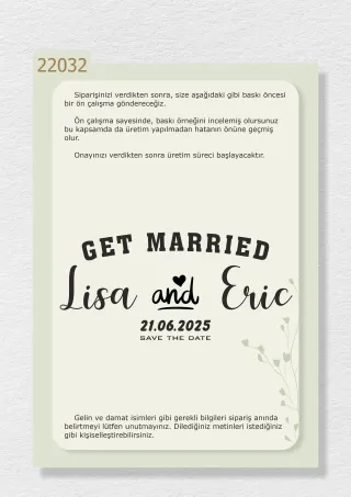 “Get Married” ve İsimlerinizin Yazılı Olduğu Gelin Arabası Stickerı