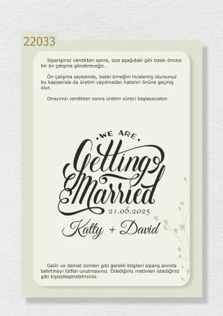 “We are Getting Married” ve İsimlerinizin Yazılı Olduğu Gelin Arabası Stickerı