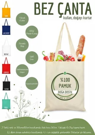 Ham Bez Çanta 35x40cm. Plastik Kullanımını Durduralım