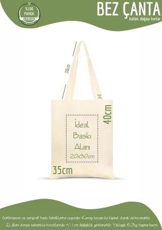 Ham Bez Çanta 35x40cm. Plastik Kullanımını Durduralım