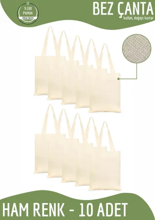 Ham Bez Çanta 35x40cm. Plastik Kullanımını Durduralım